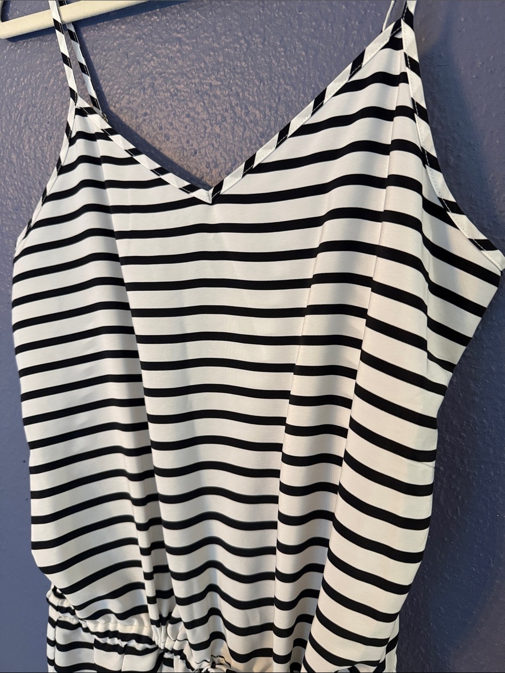J. Crew Navy & White Striped Tie-Waist Romper - Picture 3 of 6